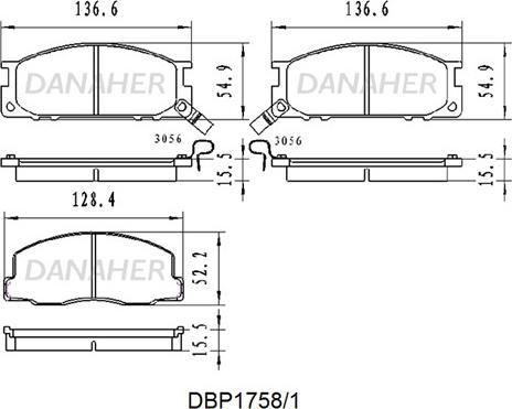 Danaher DBP1758/1 - Гальмівні колодки, дискові гальма autocars.com.ua