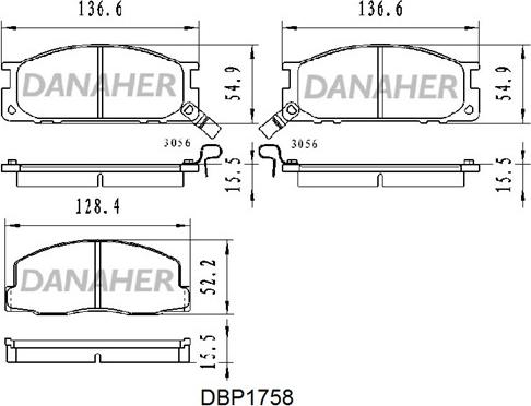 Danaher DBP1758 - Гальмівні колодки, дискові гальма autocars.com.ua