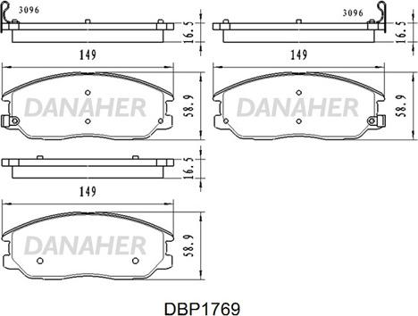 Danaher DBP1769 - Гальмівні колодки, дискові гальма autocars.com.ua