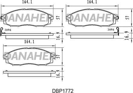 Danaher DBP1772 - Гальмівні колодки, дискові гальма autocars.com.ua