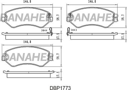 Danaher DBP1773 - Гальмівні колодки, дискові гальма autocars.com.ua