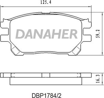 Danaher DBP1784/2 - Гальмівні колодки, дискові гальма autocars.com.ua