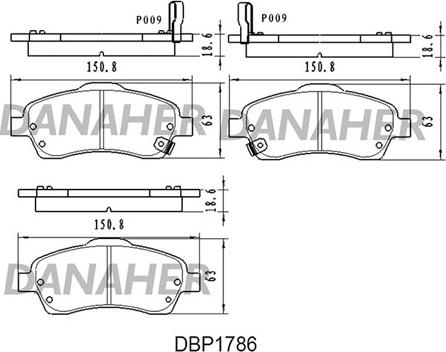 Danaher DBP1786 - Гальмівні колодки, дискові гальма autocars.com.ua