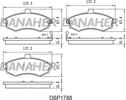 Danaher DBP1788 - Гальмівні колодки, дискові гальма autocars.com.ua
