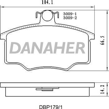 Danaher DBP179/1 - Гальмівні колодки, дискові гальма autocars.com.ua