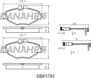 Danaher DBP179/1 - Тормозные колодки, дисковые, комплект autodnr.net
