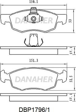 Danaher DBP1796/1 - Гальмівні колодки, дискові гальма autocars.com.ua