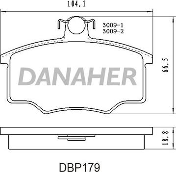 Danaher DBP179 - Тормозные колодки, дисковые, комплект autodnr.net