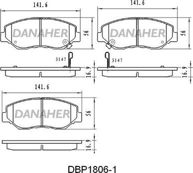 Danaher DBP1806/1 - Тормозные колодки, дисковые, комплект autodnr.net