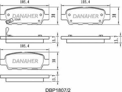 Danaher DBP1807/2 - Гальмівні колодки, дискові гальма autocars.com.ua