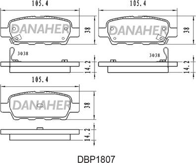 Danaher DBP1807 - Гальмівні колодки, дискові гальма autocars.com.ua