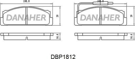 Danaher DBP1812 - Гальмівні колодки, дискові гальма autocars.com.ua