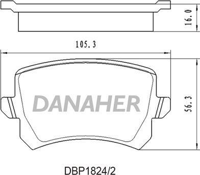 Danaher DBP1824/2 - Тормозные колодки, дисковые, комплект autodnr.net