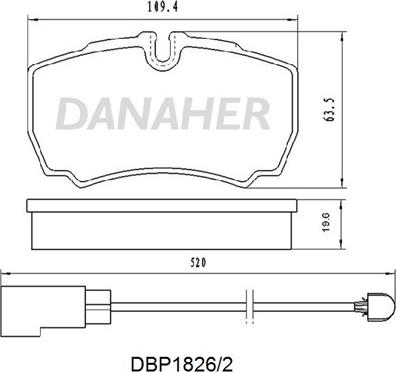 Danaher DBP1826/2 - Гальмівні колодки, дискові гальма autocars.com.ua