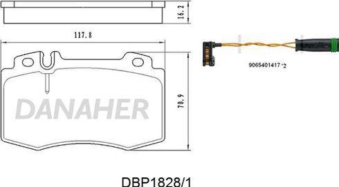 Danaher DBP1828/1 - Гальмівні колодки, дискові гальма autocars.com.ua