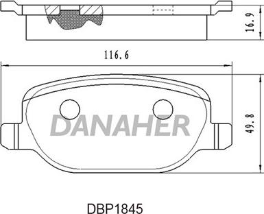 Danaher DBP1845 - Гальмівні колодки, дискові гальма autocars.com.ua