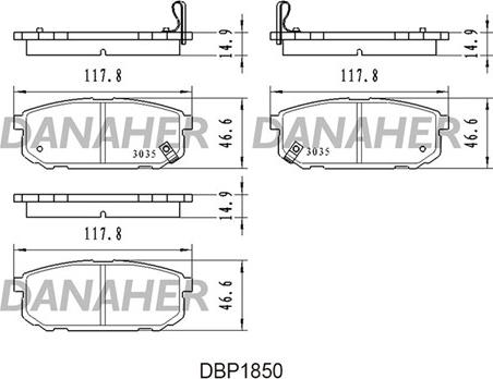 Danaher DBP1850 - Гальмівні колодки, дискові гальма autocars.com.ua