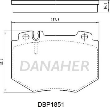 Danaher DBP1851 - Гальмівні колодки, дискові гальма autocars.com.ua