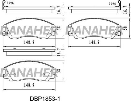 Danaher DBP1853/1 - Гальмівні колодки, дискові гальма autocars.com.ua