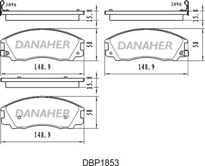 Danaher DBP1853 - Гальмівні колодки, дискові гальма autocars.com.ua