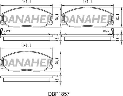 Danaher DBP1857 - Гальмівні колодки, дискові гальма autocars.com.ua