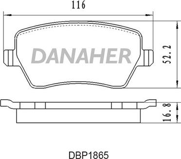 Danaher DBP1865 - Гальмівні колодки, дискові гальма autocars.com.ua