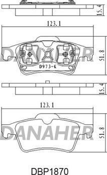 Danaher DBP1870 - Гальмівні колодки, дискові гальма autocars.com.ua
