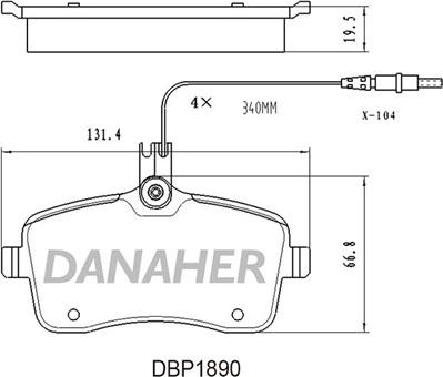 Danaher DBP1890 - Гальмівні колодки, дискові гальма autocars.com.ua