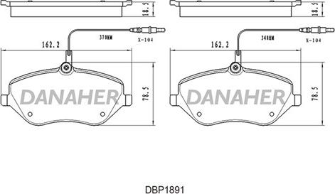 Danaher DBP1891 - Гальмівні колодки, дискові гальма autocars.com.ua