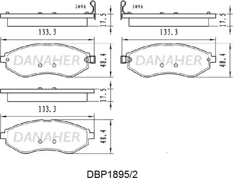 Danaher DBP1895/2 - Тормозные колодки, дисковые, комплект autodnr.net