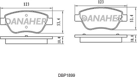 Danaher DBP1899 - Гальмівні колодки, дискові гальма autocars.com.ua