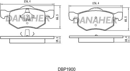 Danaher DBP1900 - Гальмівні колодки, дискові гальма autocars.com.ua