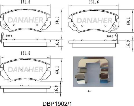 Danaher DBP1902/1 - Гальмівні колодки, дискові гальма autocars.com.ua