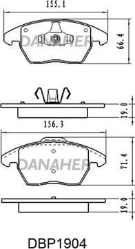 Danaher DBP1904 - Тормозные колодки, дисковые, комплект autodnr.net