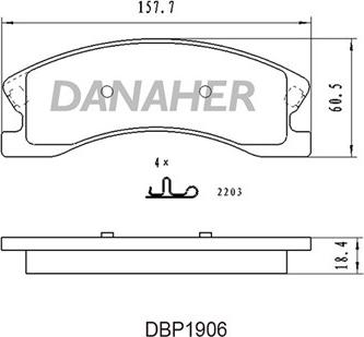 Danaher DBP1906 - Тормозные колодки, дисковые, комплект autodnr.net