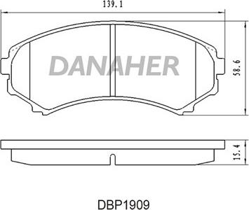 Danaher DBP1909 - Гальмівні колодки, дискові гальма autocars.com.ua