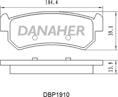 Danaher DBP1910 - Гальмівні колодки, дискові гальма autocars.com.ua