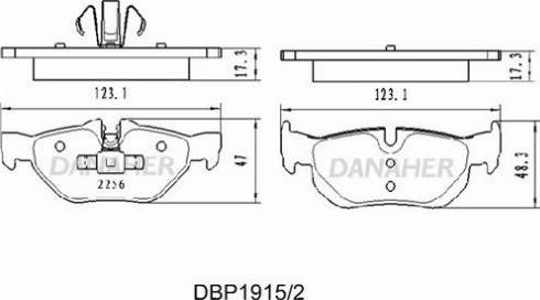 Danaher DBP1915/2 - Гальмівні колодки, дискові гальма autocars.com.ua