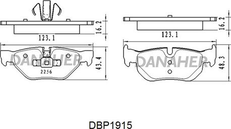 Danaher DBP1915 - Гальмівні колодки, дискові гальма autocars.com.ua