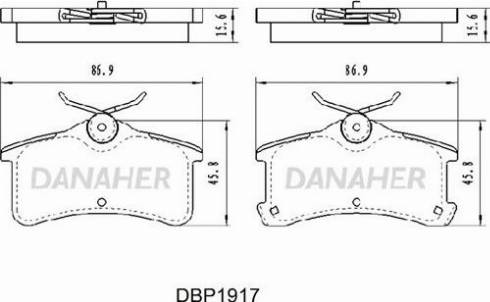 Danaher DBP1917 - Гальмівні колодки, дискові гальма autocars.com.ua