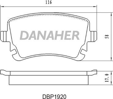 Danaher DBP1920 - Тормозные колодки, дисковые, комплект autodnr.net
