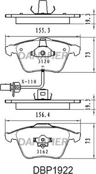 Danaher DBP1922 - Гальмівні колодки, дискові гальма autocars.com.ua