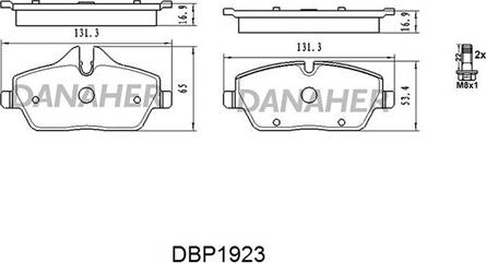 Danaher DBP1923 - Гальмівні колодки, дискові гальма autocars.com.ua