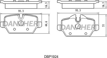 Danaher DBP1924 - Гальмівні колодки, дискові гальма autocars.com.ua