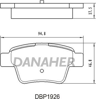 Danaher DBP1926 - Гальмівні колодки, дискові гальма autocars.com.ua