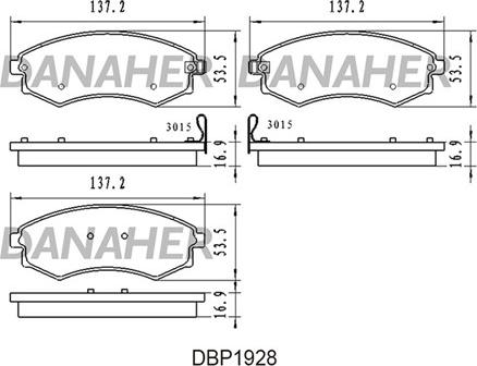 Danaher DBP1928 - Гальмівні колодки, дискові гальма autocars.com.ua