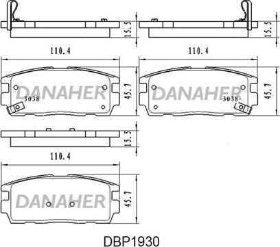 Danaher DBP1930 - Гальмівні колодки, дискові гальма autocars.com.ua