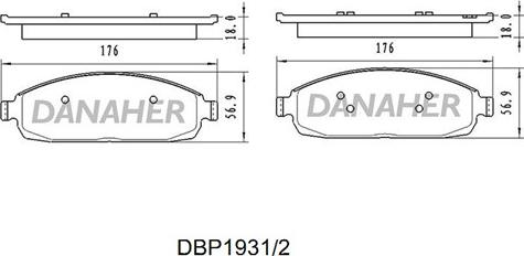 Danaher DBP1931/2 - Гальмівні колодки, дискові гальма autocars.com.ua