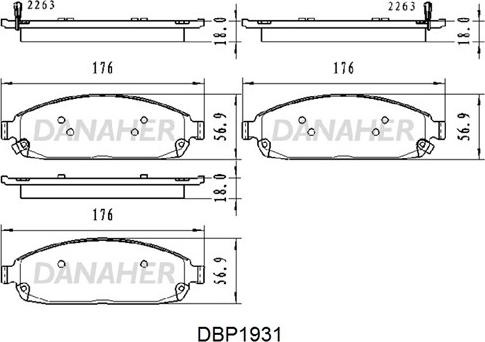 Danaher DBP1931 - Тормозные колодки, дисковые, комплект autodnr.net