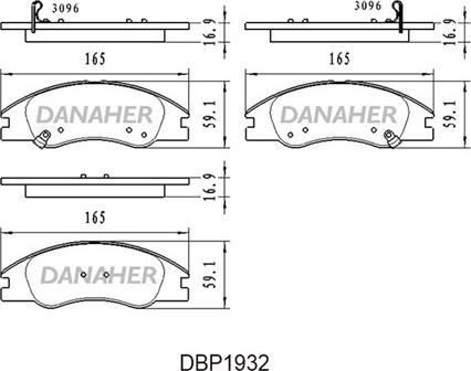 Danaher DBP1932 - Гальмівні колодки, дискові гальма autocars.com.ua